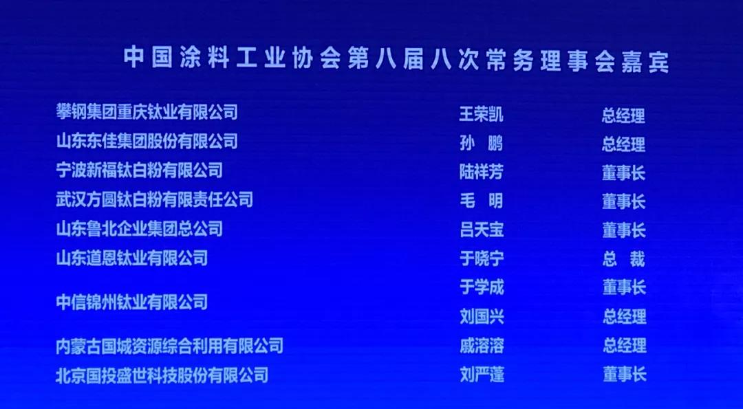 中国涂料工业协会第八届八次常务理事会
